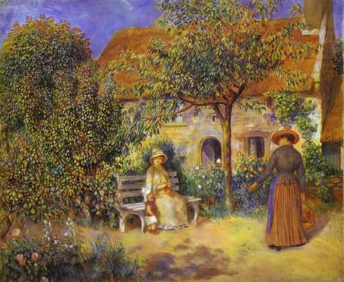 Pierre-Auguste Renoir Photo of painting Garden Scene in Britanny. oil painting image